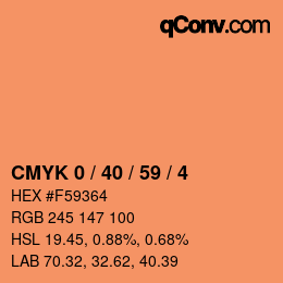 Color code: CMYK 0 / 40 / 59 / 4 | qconv.com