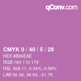 Farbcode: CMYK 0 / 40 / 5 / 28 | qconv.com