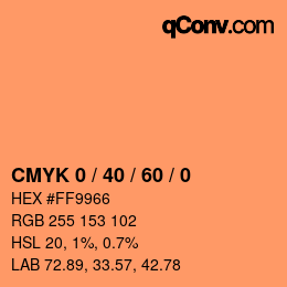 カラーコード: CMYK 0 / 40 / 60 / 0 | qconv.com