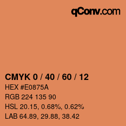 カラーコード: CMYK 0 / 40 / 60 / 12 | qconv.com
