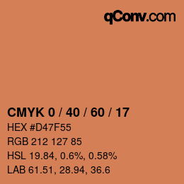 Color code: CMYK 0 / 40 / 60 / 17 | qconv.com