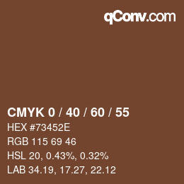カラーコード: CMYK 0 / 40 / 60 / 55 | qconv.com