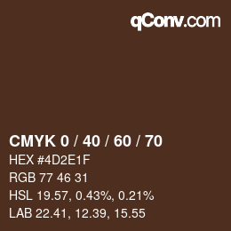 颜色代码: CMYK 0 / 40 / 60 / 70 | qconv.com