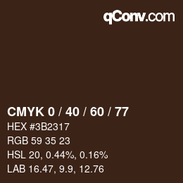 Color code: CMYK 0 / 40 / 60 / 77 | qconv.com