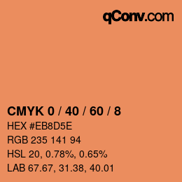 Color code: CMYK 0 / 40 / 60 / 8 | qconv.com