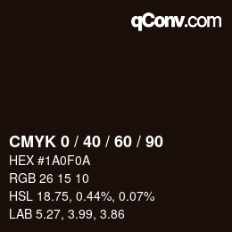 カラーコード: CMYK 0 / 40 / 60 / 90 | qconv.com