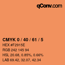 カラーコード: CMYK 0 / 40 / 61 / 5 | qconv.com