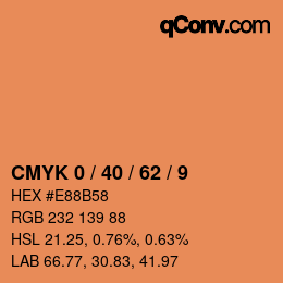 Color code: CMYK 0 / 40 / 62 / 9 | qconv.com
