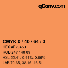 Color code: CMYK 0 / 40 / 64 / 3 | qconv.com