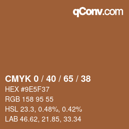 カラーコード: CMYK 0 / 40 / 65 / 38 | qconv.com
