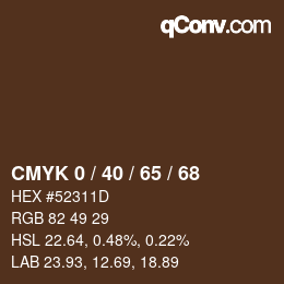 Color code: CMYK 0 / 40 / 65 / 68 | qconv.com
