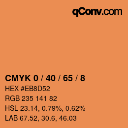 Color code: CMYK 0 / 40 / 65 / 8 | qconv.com