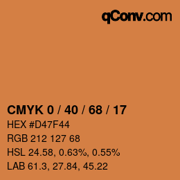 Color code: CMYK 0 / 40 / 68 / 17 | qconv.com