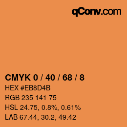 颜色代码: CMYK 0 / 40 / 68 / 8 | qconv.com
