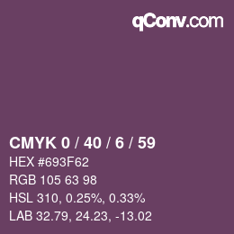 カラーコード: CMYK 0 / 40 / 6 / 59 | qconv.com
