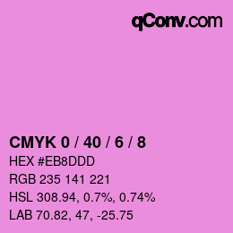 Farbcode: CMYK 0 / 40 / 6 / 8 | qconv.com