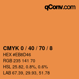 カラーコード: CMYK 0 / 40 / 70 / 8 | qconv.com