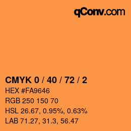 カラーコード: CMYK 0 / 40 / 72 / 2 | qconv.com