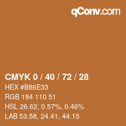 カラーコード: CMYK 0 / 40 / 72 / 28 | qconv.com