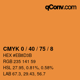 カラーコード: CMYK 0 / 40 / 75 / 8 | qconv.com