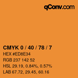 Color code: CMYK 0 / 40 / 78 / 7 | qconv.com