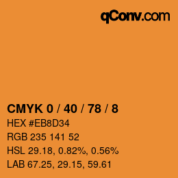 Color code: CMYK 0 / 40 / 78 / 8 | qconv.com
