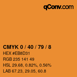 カラーコード: CMYK 0 / 40 / 79 / 8 | qconv.com