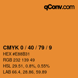 Color code: CMYK 0 / 40 / 79 / 9 | qconv.com