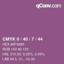 Color code: CMYK 0 / 40 / 7 / 44 | qconv.com