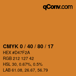 Código de color: CMYK 0 / 40 / 80 / 17 | qconv.com