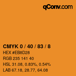カラーコード: CMYK 0 / 40 / 83 / 8 | qconv.com