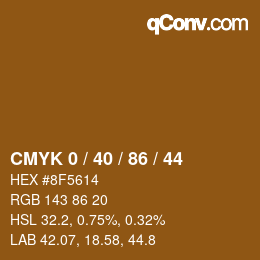Color code: CMYK 0 / 40 / 86 / 44 | qconv.com
