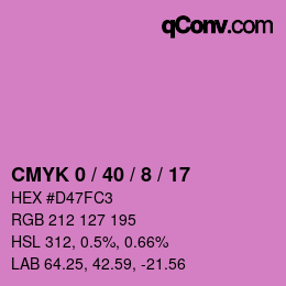 カラーコード: CMYK 0 / 40 / 8 / 17 | qconv.com