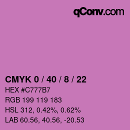 Farbcode: CMYK 0 / 40 / 8 / 22 | qconv.com