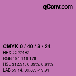 Farbcode: CMYK 0 / 40 / 8 / 24 | qconv.com