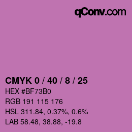 Farbcode: CMYK 0 / 40 / 8 / 25 | qconv.com