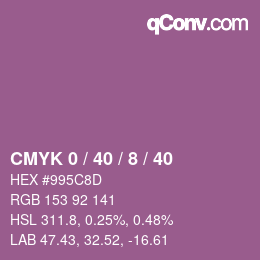 Farbcode: CMYK 0 / 40 / 8 / 40 | qconv.com