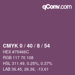 カラーコード: CMYK 0 / 40 / 8 / 54 | qconv.com
