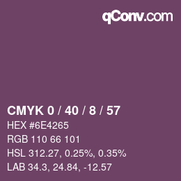 Color code: CMYK 0 / 40 / 8 / 57 | qconv.com