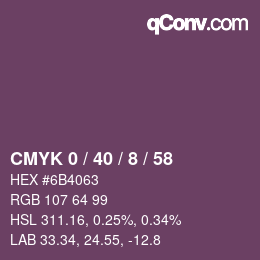 颜色代码: CMYK 0 / 40 / 8 / 58 | qconv.com