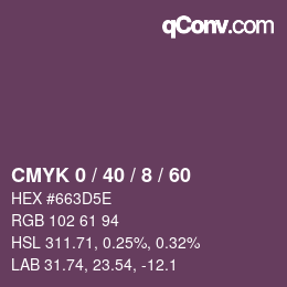 カラーコード: CMYK 0 / 40 / 8 / 60 | qconv.com