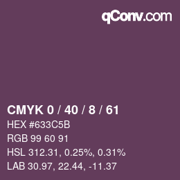 カラーコード: CMYK 0 / 40 / 8 / 61 | qconv.com