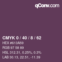 Color code: CMYK 0 / 40 / 8 / 62 | qconv.com