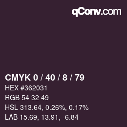 カラーコード: CMYK 0 / 40 / 8 / 79 | qconv.com