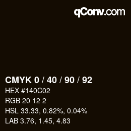 カラーコード: CMYK 0 / 40 / 90 / 92 | qconv.com