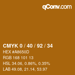 Color code: CMYK 0 / 40 / 92 / 34 | qconv.com