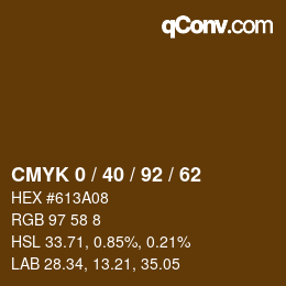 カラーコード: CMYK 0 / 40 / 92 / 62 | qconv.com