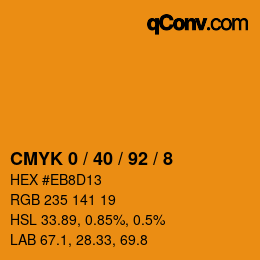 Color code: CMYK 0 / 40 / 92 / 8 | qconv.com
