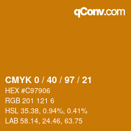 Color code: CMYK 0 / 40 / 97 / 21 | qconv.com