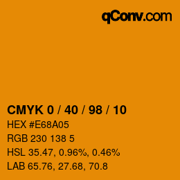 カラーコード: CMYK 0 / 40 / 98 / 10 | qconv.com - big